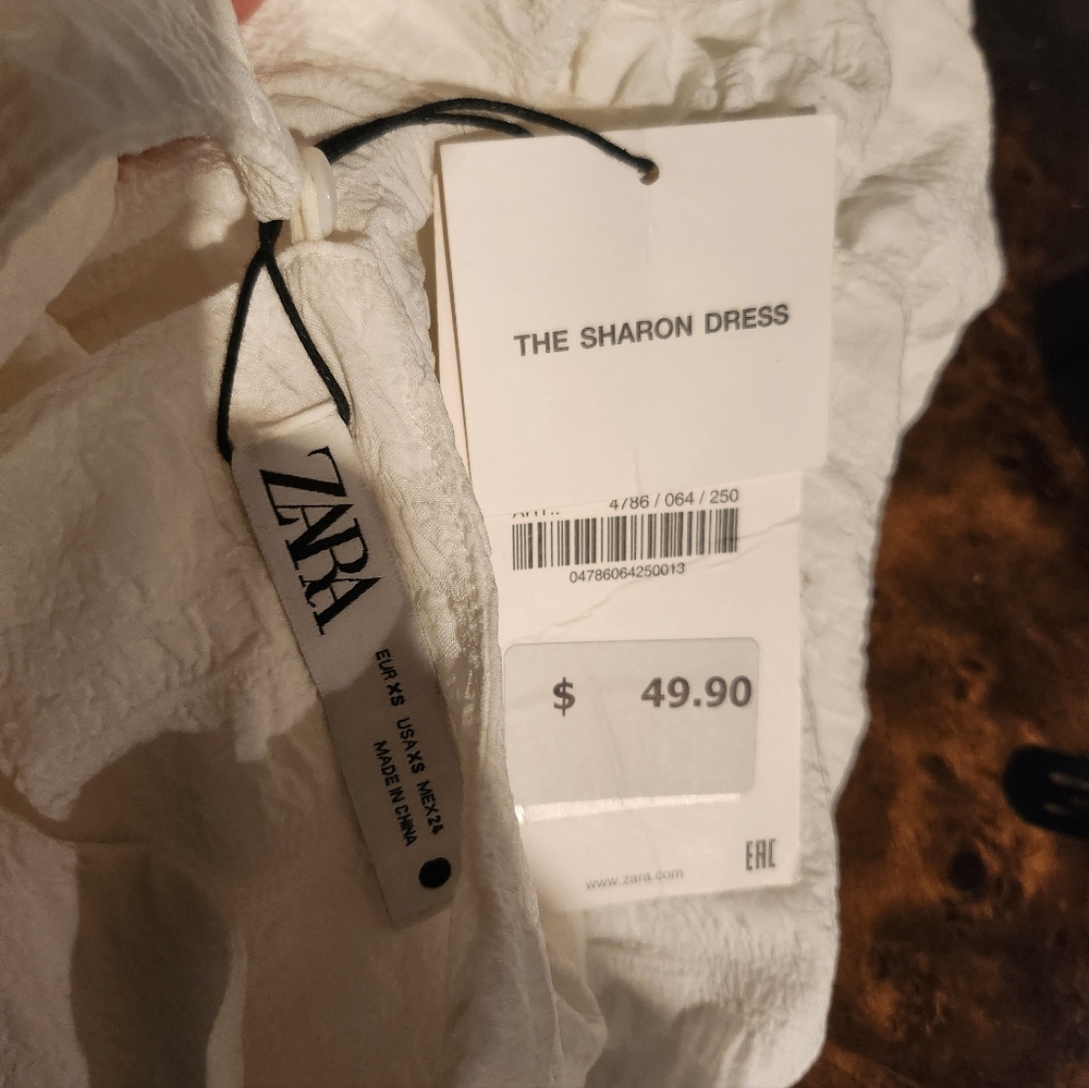 Zara Textured Tiered Babydoll Sharon Dress size XS NEW - Picture 4 of 4